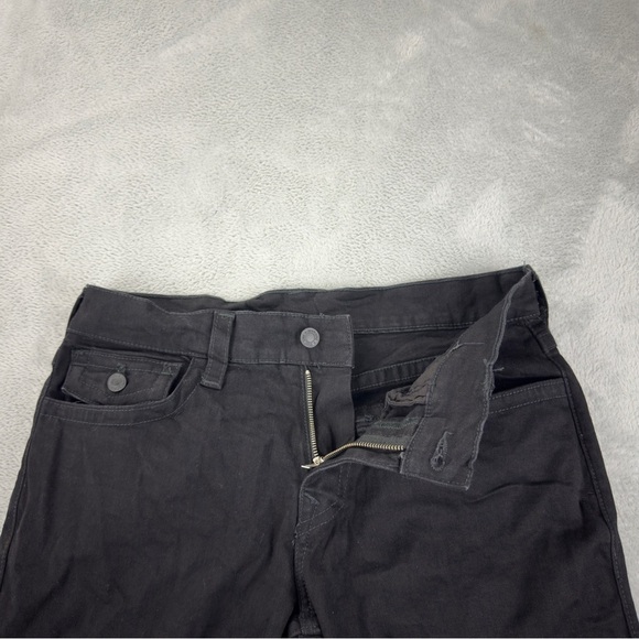 True Religion NWT Men's Size 34x30 Black Flared Straight Leg Denim Jeans - Picture 3 of 8